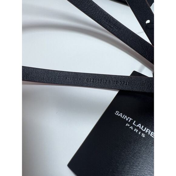 NWT! $445 YSL Saint Laurent Pitone Python Lacquer RED Cherry Skinny Belt 100 Cm - Picture 7 of 12